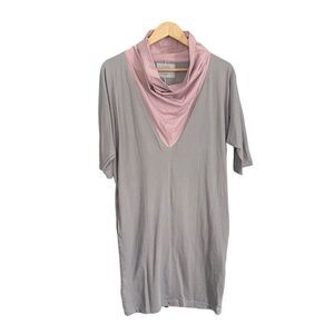 Tonlé Cowl Neck Dress Gray Pink Size Medium